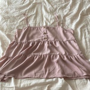 Paper crane Light pink loose fit spaghetti strap top